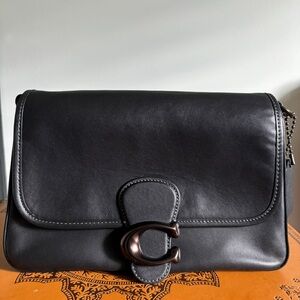 Soft Tabby Shoulder Bag (Black/pewter)